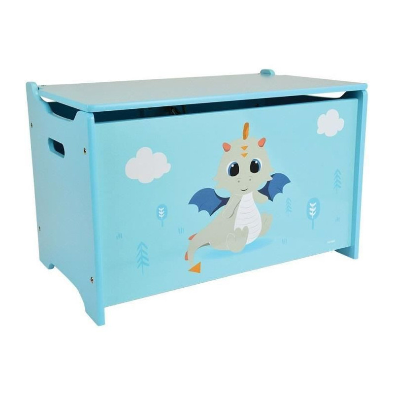 LEON THE DRAGON Wooden toy box ± 40 x 58 x 36 cm for children