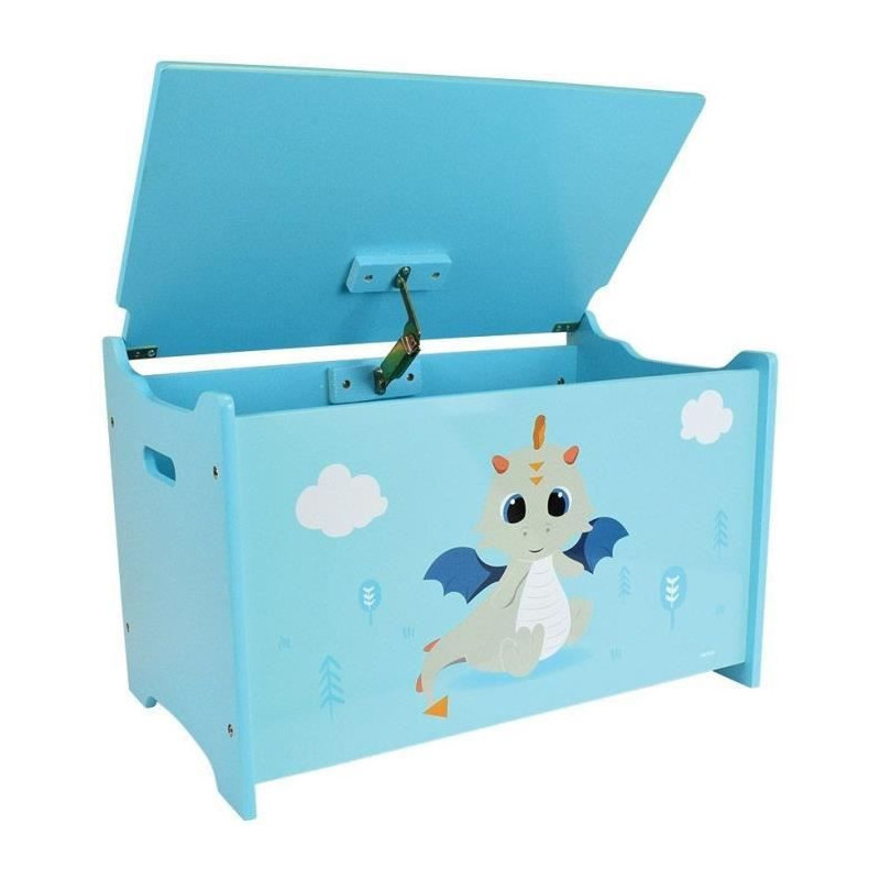 LEON THE DRAGON Wooden toy box ± 40 x 58 x 36 cm for children