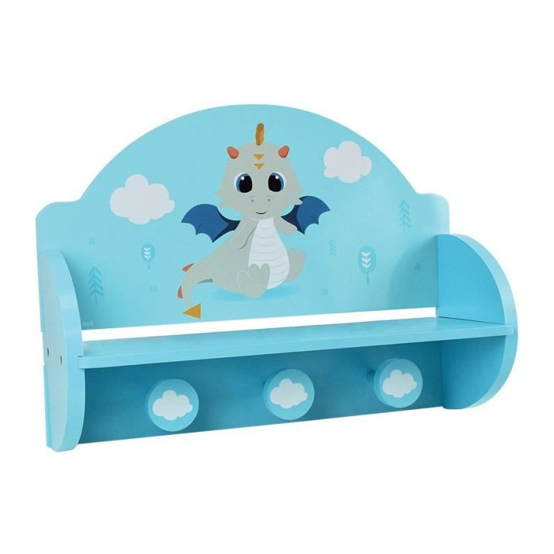 FUN HOUSE Léon le Dragon 713338 COAT RACK SHELF Dimensions: ± H. 33