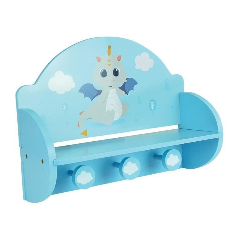 FUN HOUSE Léon le Dragon 713338 COAT RACK SHELF Dimensions: ± H. 33
