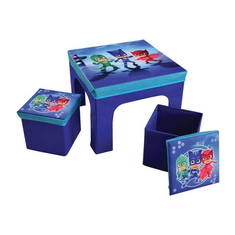 Fun House Pajamasque Set Table + 2 Foldable Storage Stools for Kid