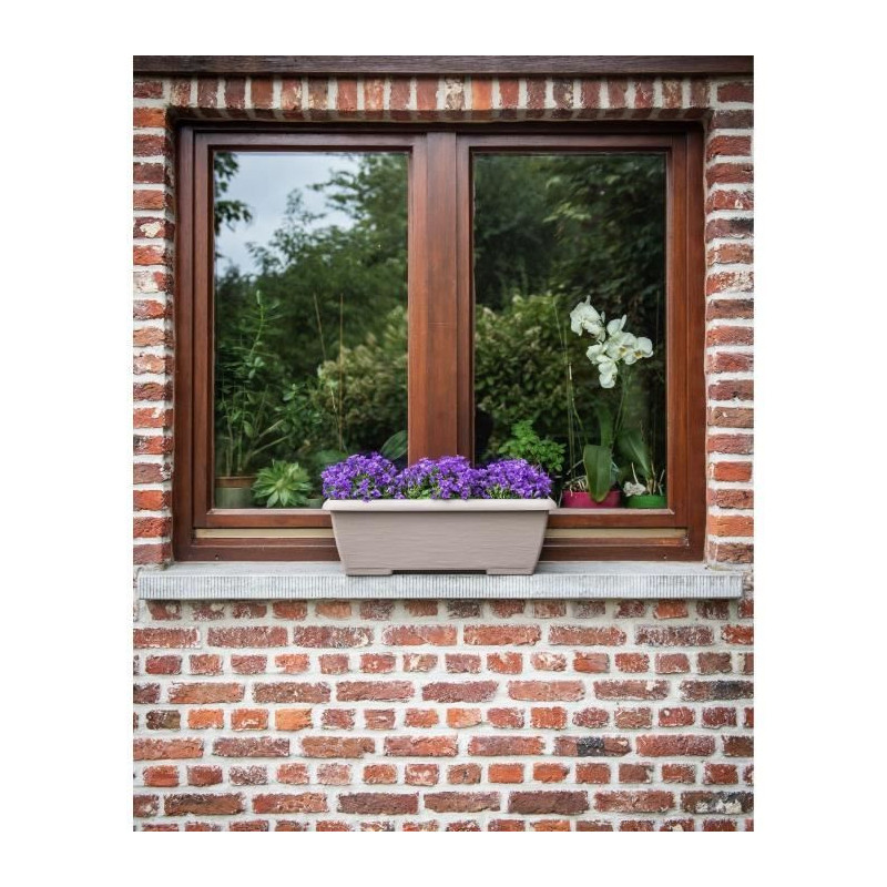 Planter - GARDEN ID Teramo - Taupe 60 cm - Solidity - Integrated water