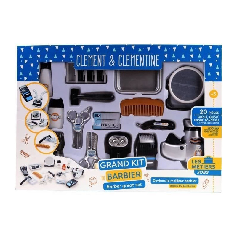 Hairdresser Set - Barber Pretend Play - CLEMENT CLEMENTINE - Clippers,