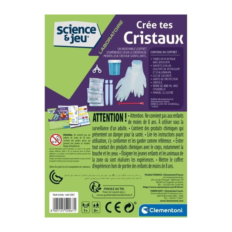 CLEMENTONI Science & Game - Creates Crystals - Scientific Game