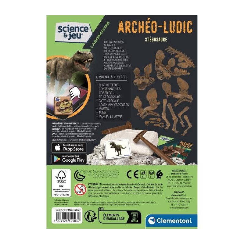 Archéo Ludic Stegosaurus CLEMENTONI