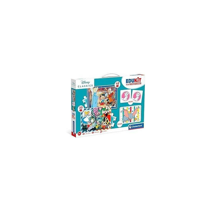 Clementoni - Edukit - Disney - 4 in 1 learning box - 2 puzzles, 1 memo