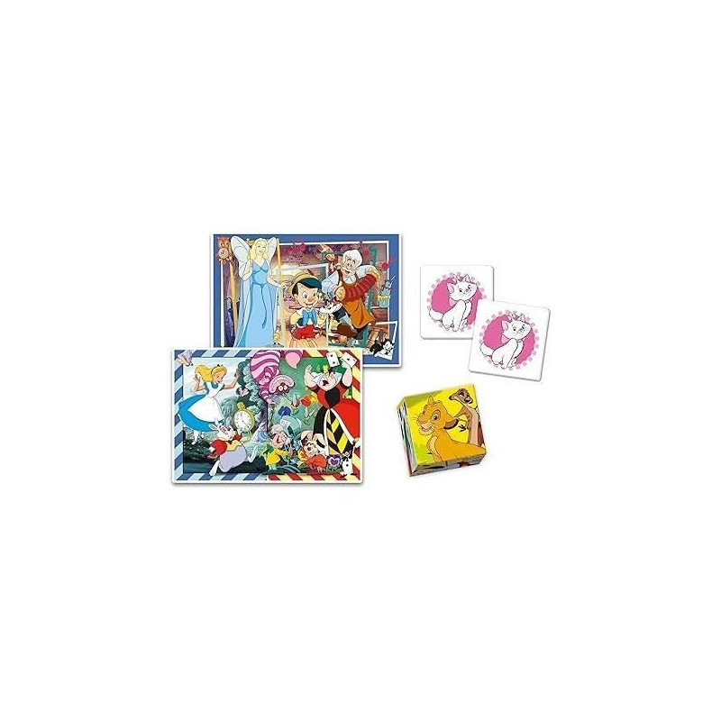 Clementoni - Edukit - Disney - 4 in 1 learning box - 2 puzzles, 1 memo