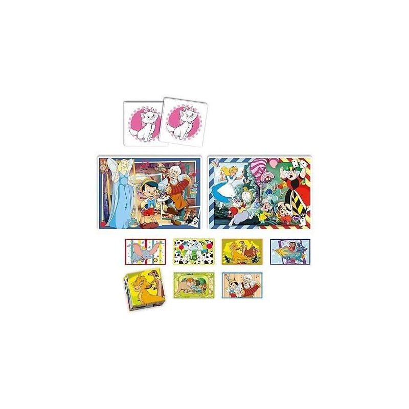Clementoni - Edukit - Disney - 4 in 1 learning box - 2 puzzles, 1 memo