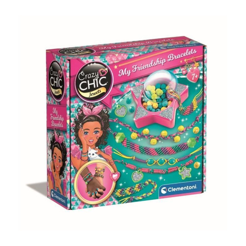 Clementoni Crazy Chic - Friendship bracelet creation box - Beads and t