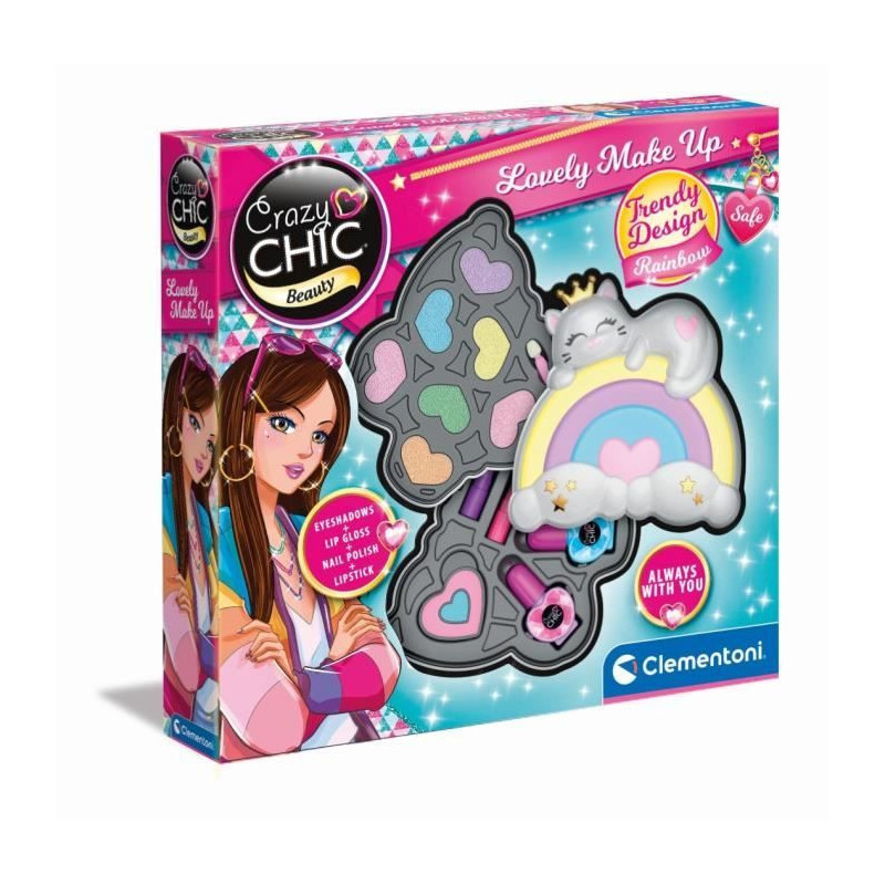 Clementoni - Rainbow Makeup Set - 2 eyeshadow palettes, lipstick and n