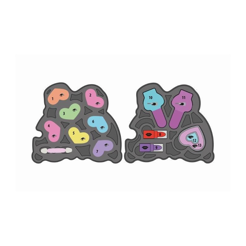 Clementoni - Rainbow Makeup Set - 2 eyeshadow palettes, lipstick and n