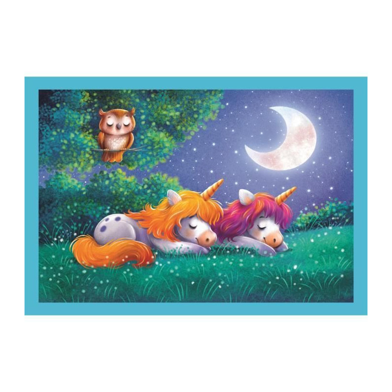 CLEMENTONI - 4 in 1 Puzzle - A Day with Unicorns
