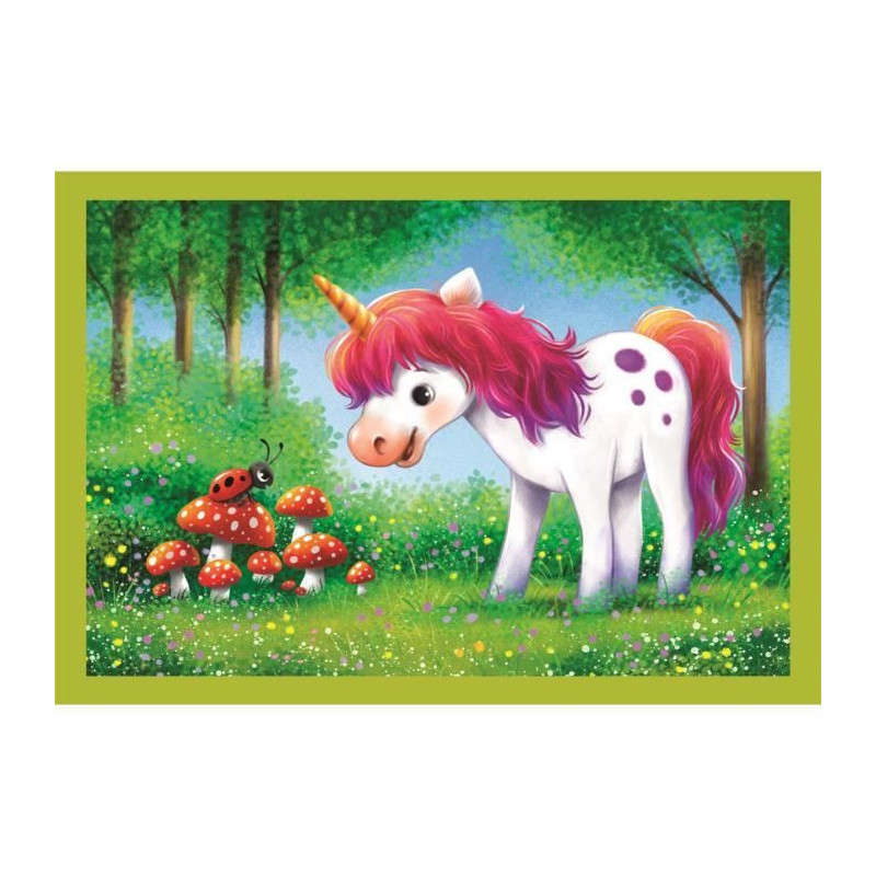 CLEMENTONI - 4 in 1 Puzzle - A Day with Unicorns