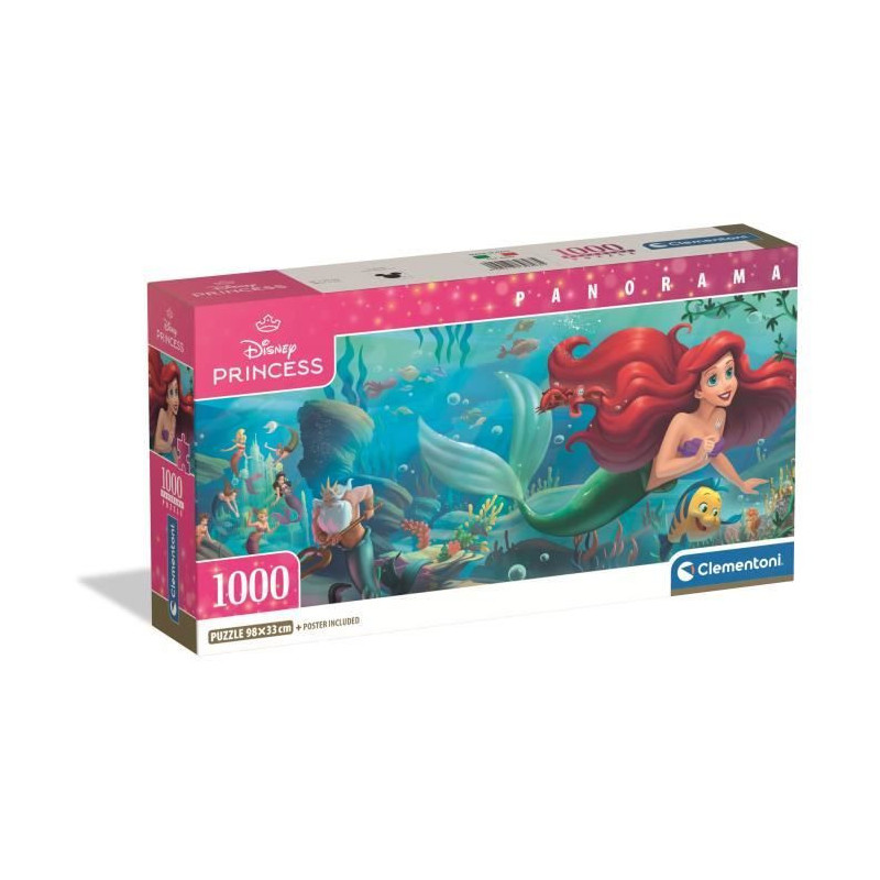 CLEMENTONI - Compact 1000 pieces Panorama - The Little Mermaid