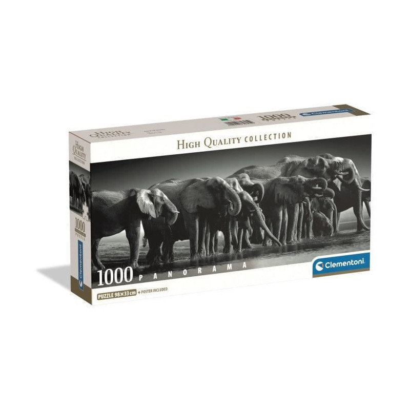 CLEMENTONI - Compact 1000 pieces Panorama - Herd of Giants
