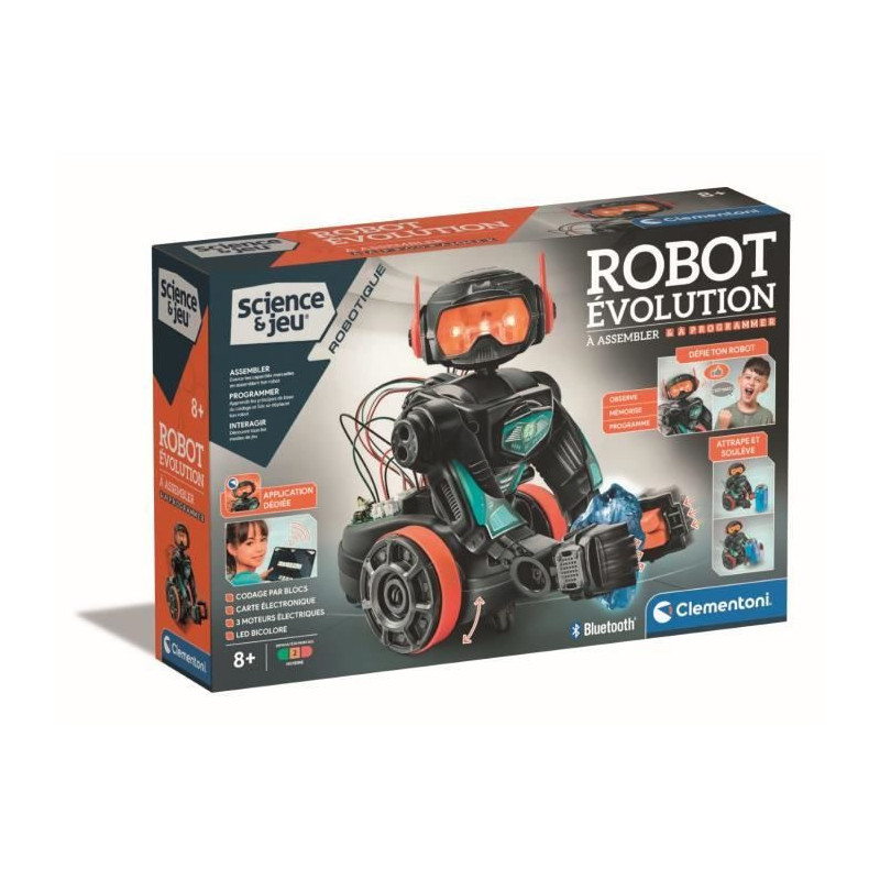 Clementoni - Robot Evolution 2.0 to assemble and program - 4 game mode