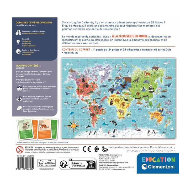 Clementoni - Puzzle to discover the world - With activities, challenge