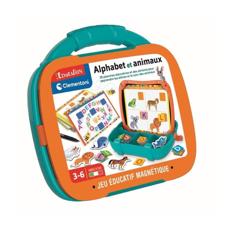 Clementoni - Magnetic Letters & Animals Case - From 3 years old