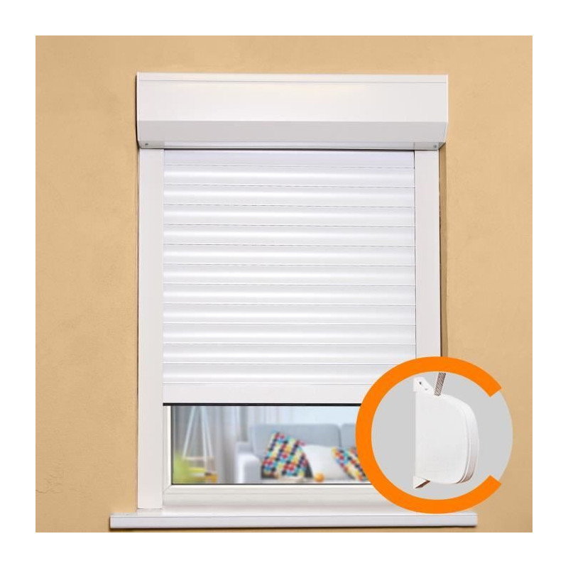FRANCE-COMBI PVC hand-cut reversible shutter with strap - W 120 x H 15