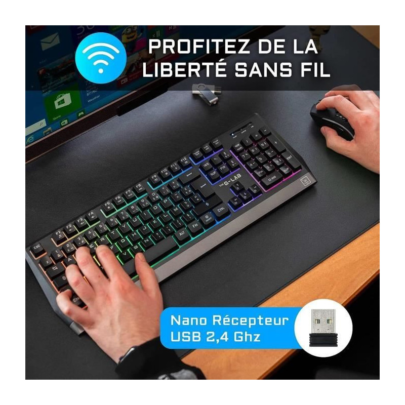 Wireless Gaming Pack - Keyboard + Mouse - French