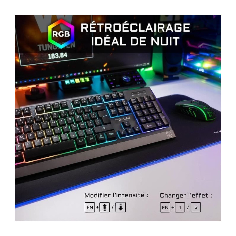 Wireless Gaming Pack - Keyboard + Mouse - French