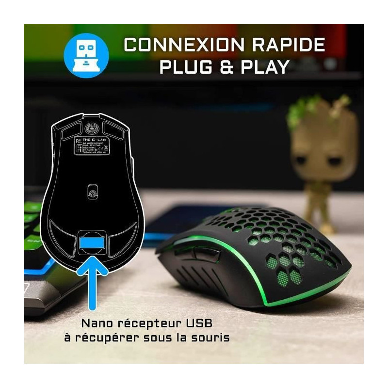 Wireless Gaming Pack - Keyboard + Mouse - French