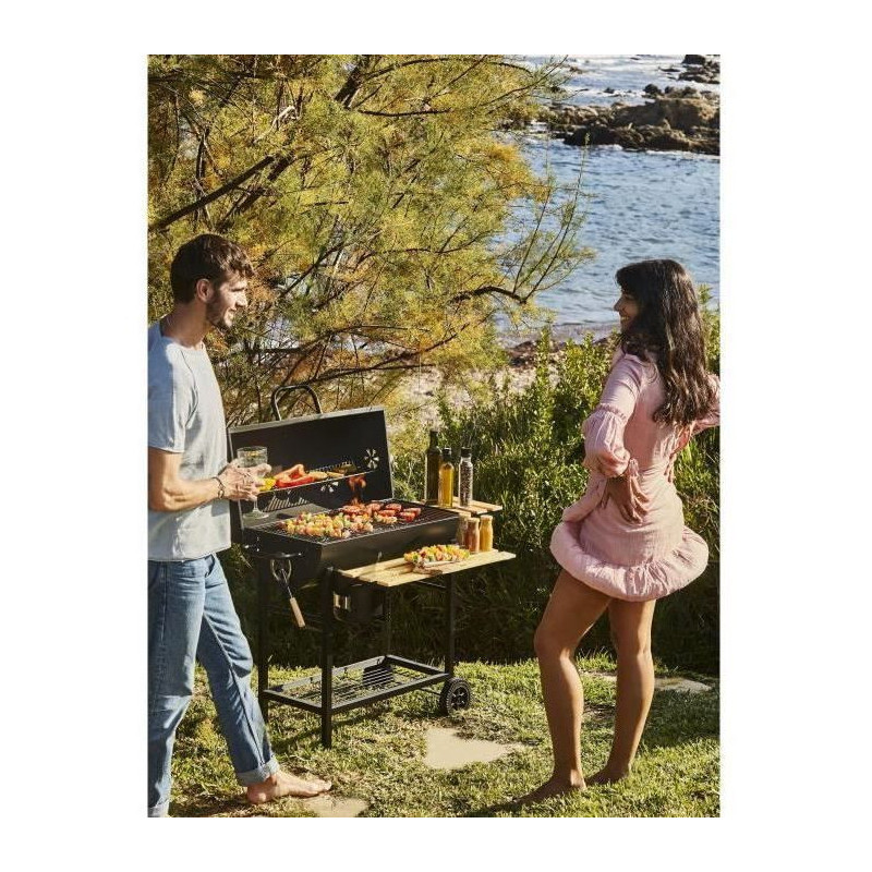 MIKE charcoal barbecue - Cooking surface 71 x 35 cm