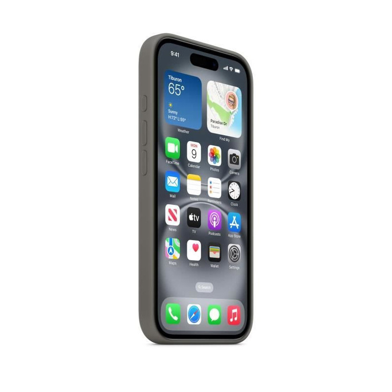 APPLE iPhone 16 - Silicone Case with MagSafe - Stone Gray