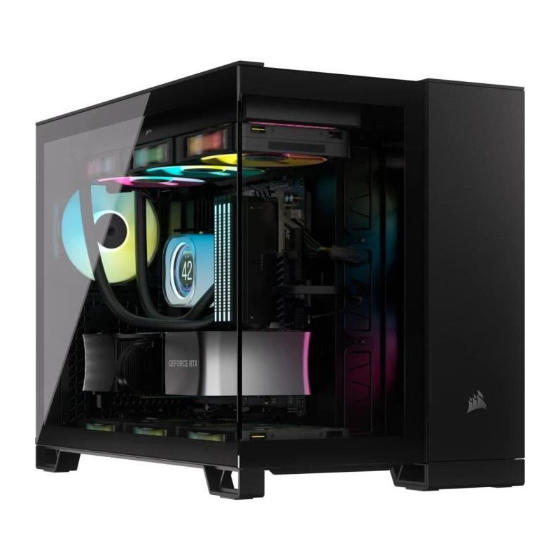 PC case - CORSAIR - 2500D AIRFLOW Micro ATX Dual Chamber - Black