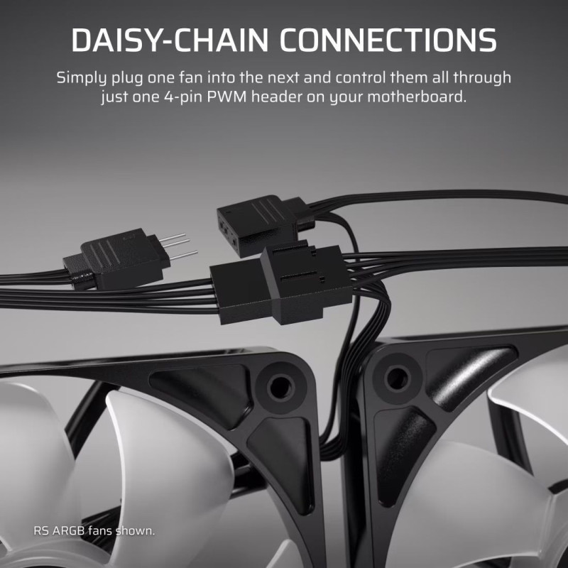 Pack of 3 120mm PWM fans - CORSAIR - RS120 - White