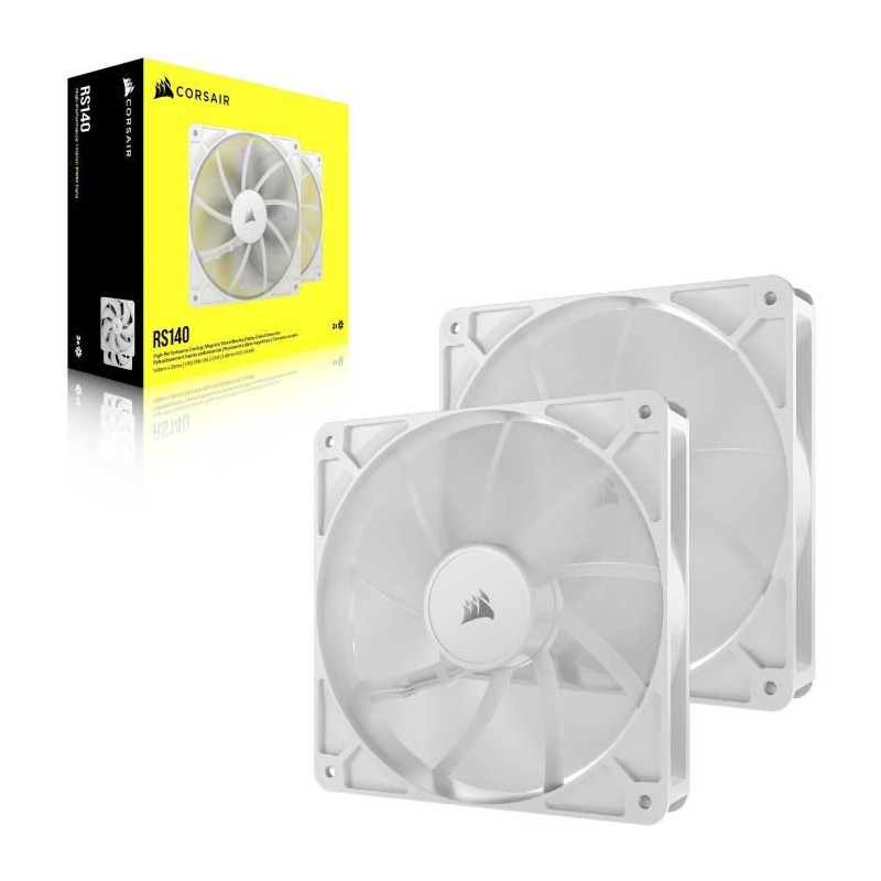 Pack of 2 140mm PWM fans - CORSAIR - RS140 - White