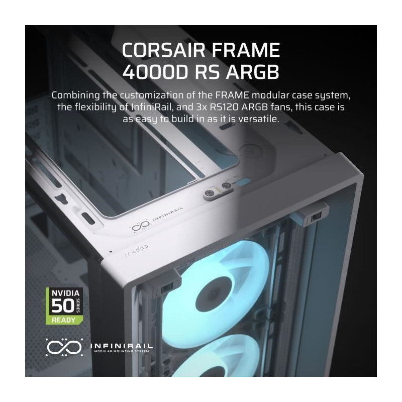 PC Case - CORSAIR - FRAME 4000D RS ARGB Series - Mid-Tower - 3 ARGB Fa