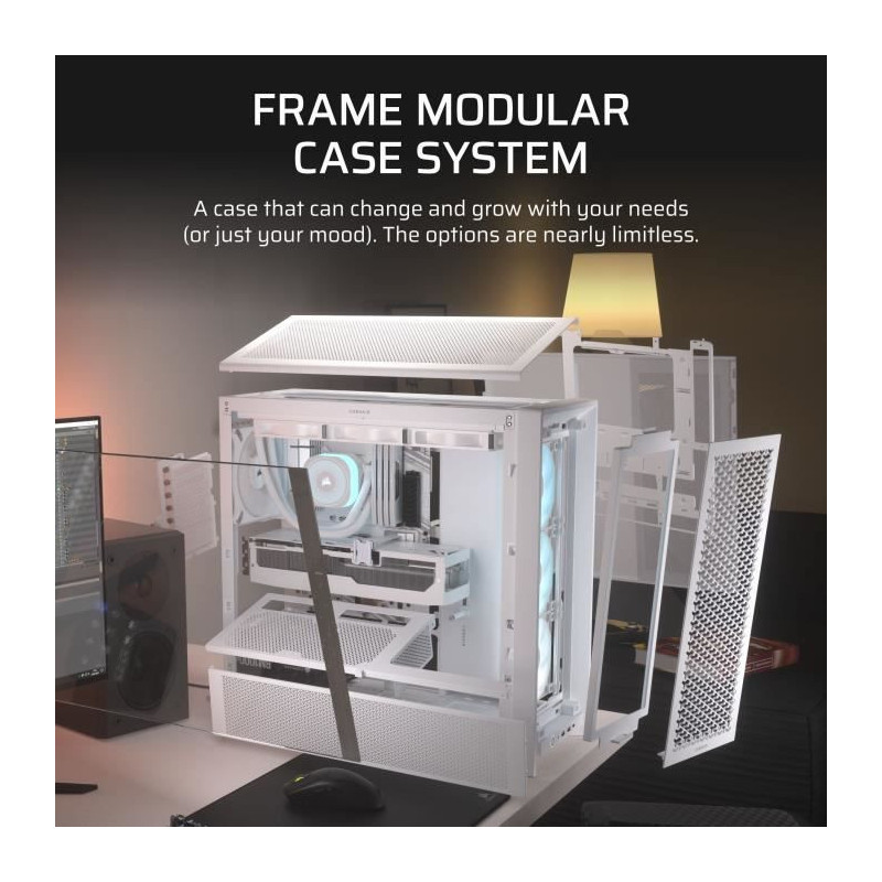 PC Case - CORSAIR - FRAME 4000D RS ARGB Series - Mid-Tower - 3 ARGB Fa
