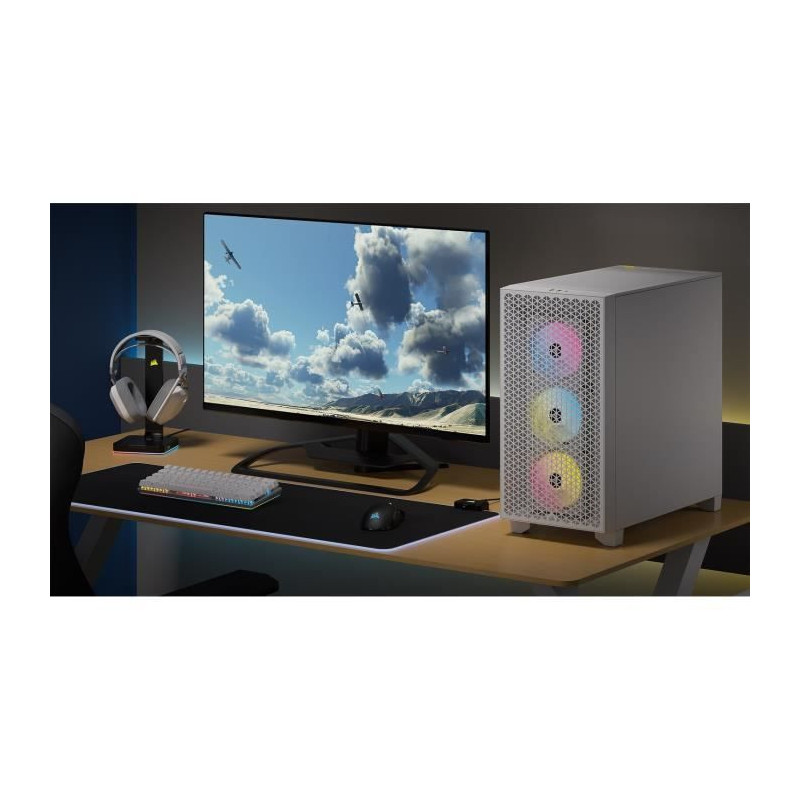 PC case - CORSAIR - 3000D RGB AIRFLOW - ATX Mid-tower - 3 AR120 RGB fa