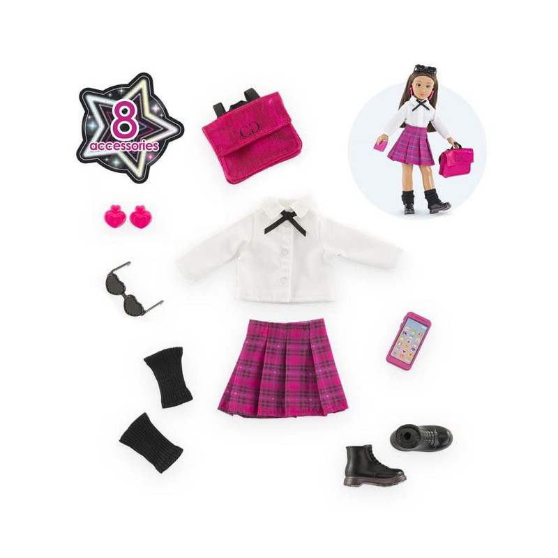 Doll accessories - COROLLE - English College Dressing - 8 accessories