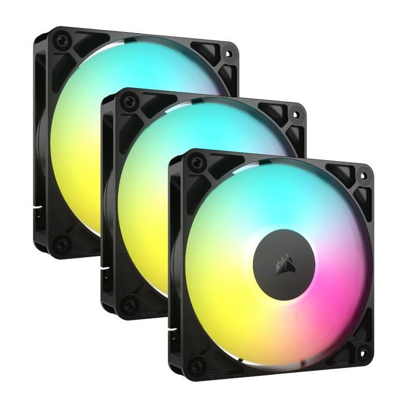 Pack of 3 120mm ARGB fans - CORSAIR - RS120 - Exceptional cooling and