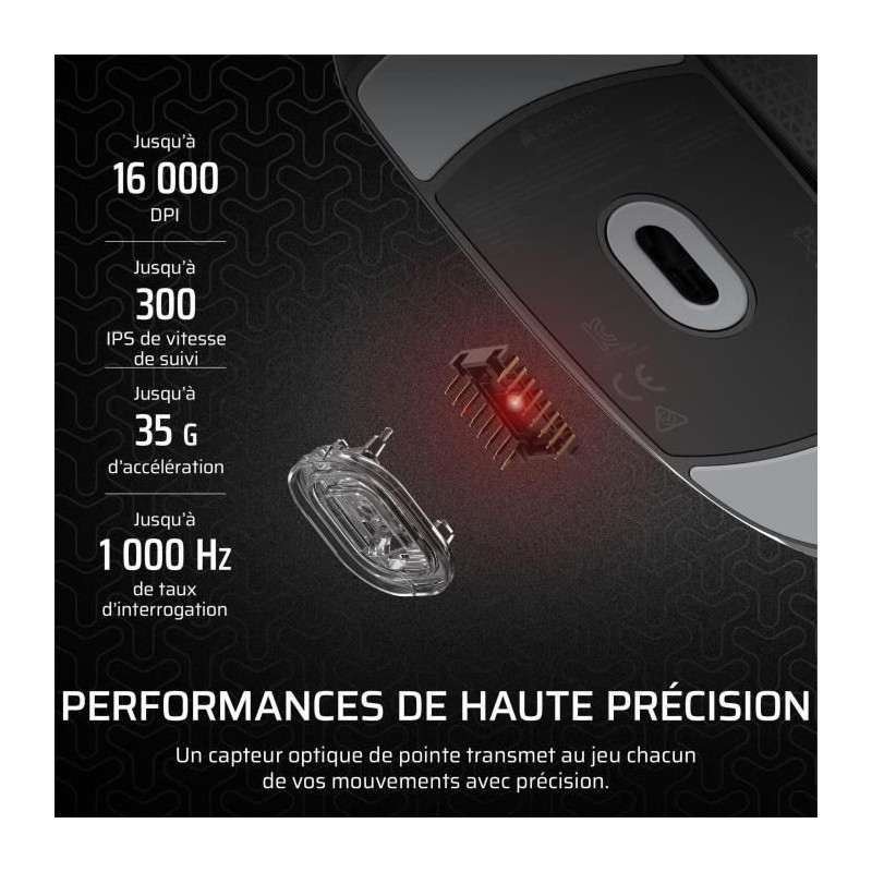 Wired Gaming Mouse - CORSAIR - M55 Wired - 16,000 DPI - Ergonomic - RG