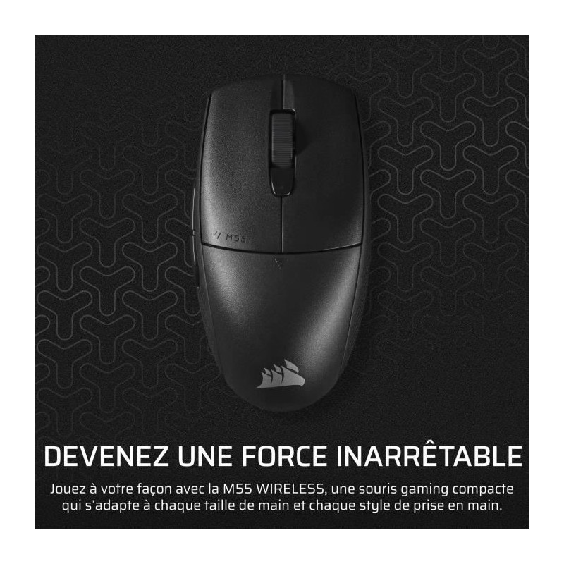 Wireless Gaming Mouse - CORSAIR - M55 Wireless - Black, Symmetrical