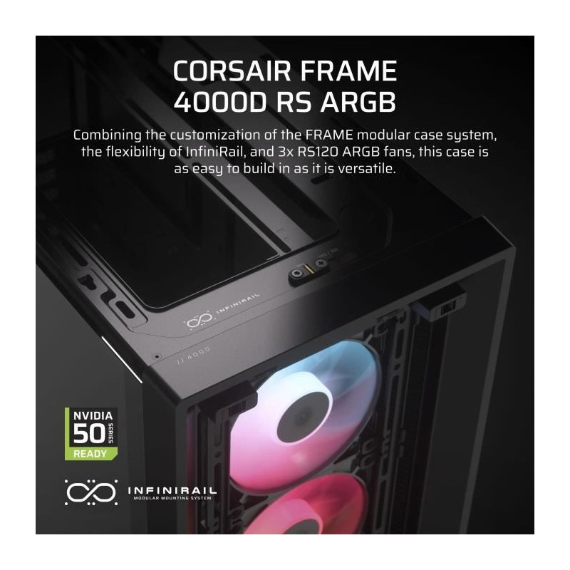 PC Case - CORSAIR - FRAME 4000D RS ARGB Series - Mid-Tower - 3 ARGB Fa