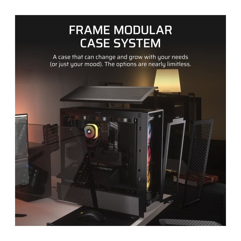 PC Case - CORSAIR - FRAME 4000D RS ARGB Series - Mid-Tower - 3 ARGB Fa