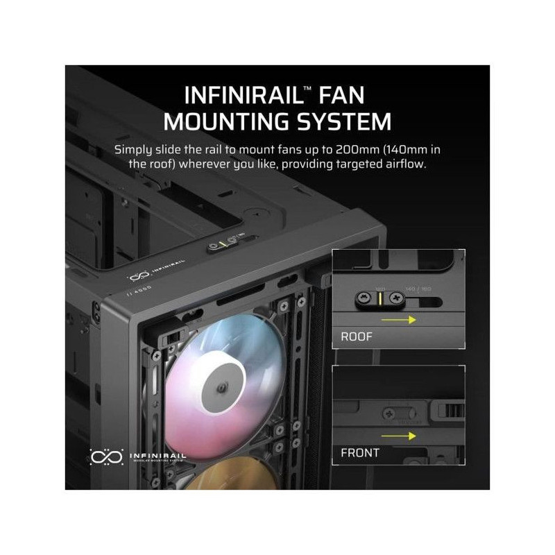 PC Case - CORSAIR - FRAME 4000D RS ARGB Series - Mid-Tower - 3 ARGB Fa