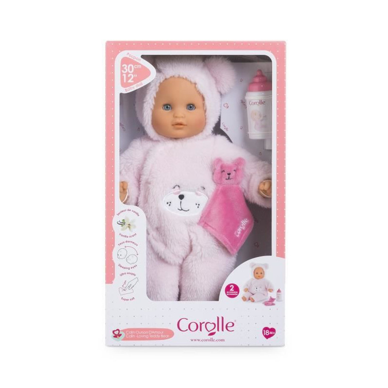 My First COROLLE Baby Doll - Baby Calin Love Bear - 30 cm - 2 accessor