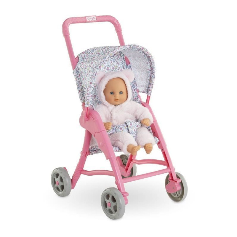 Baby doll accessories - COROLLE - Floral stroller - for 30 cm baby dol