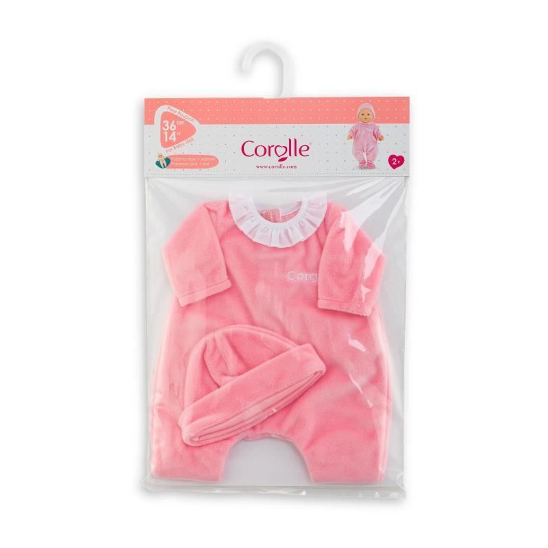 Pink Pajamas and Hat - COROLLE - Clothing - For 36cm Doll - From 2 yea