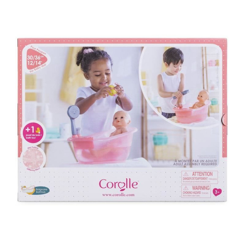 Baby doll accessory - COROLLE - Bathtub for 30 and 36cm baby doll - Fr