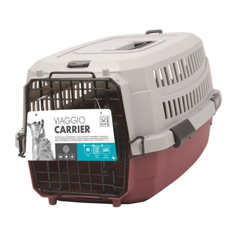 M-PETS Carry case Viaggio Carrier S - 58,4x38,7x33cm - Bordeaux and gr