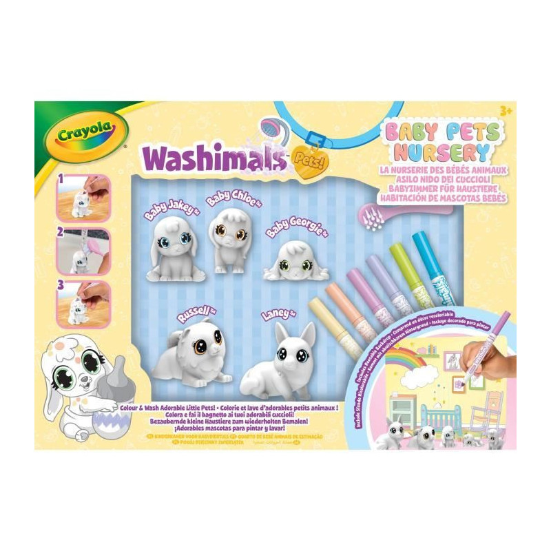 Coloring - CRAYOLA - Washimals Baby Pets Nursery Pack - Washable famil