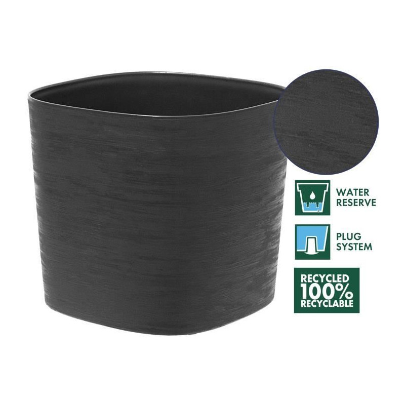 Pot with water reserve - GARDEN ID Respect - Black-Anth 20 x 20 cm - 1