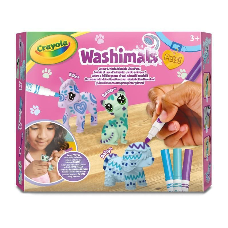 Creative Play - CRAYOLA - Washimals - Set of 3 pastel animals - Ages 3