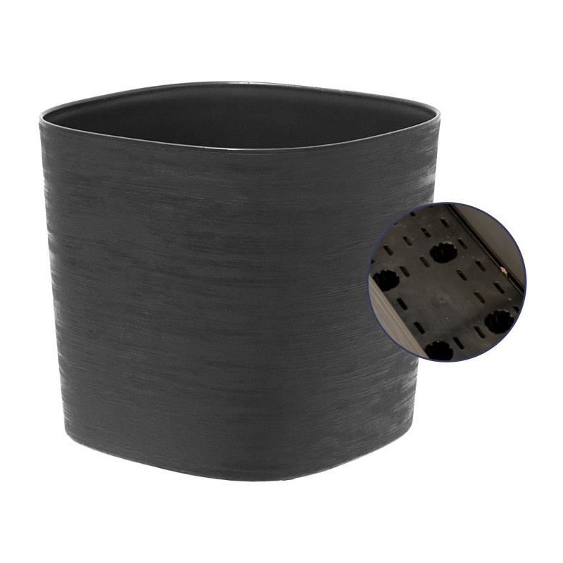 Pot with water reserve - GARDEN ID Respect - Black-Anth 20 x 20 cm - 1